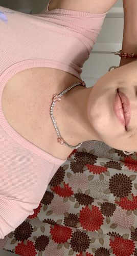 Customer photo review of Butterfly Effect Tennis Necklace