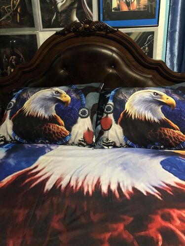 Customer photo review of 3D Bald Eagle America Pillowcase