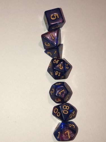 Customer photo review of Nebula Space Dice Sets