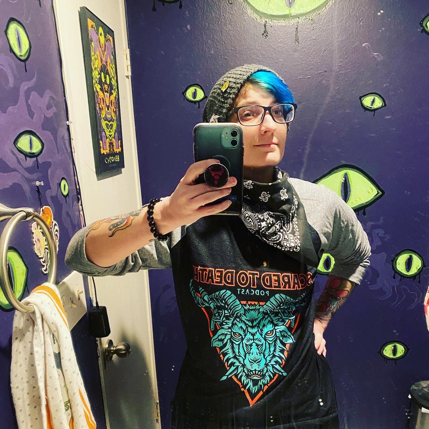 Customer photo review of Demon Knight Baseball Tee