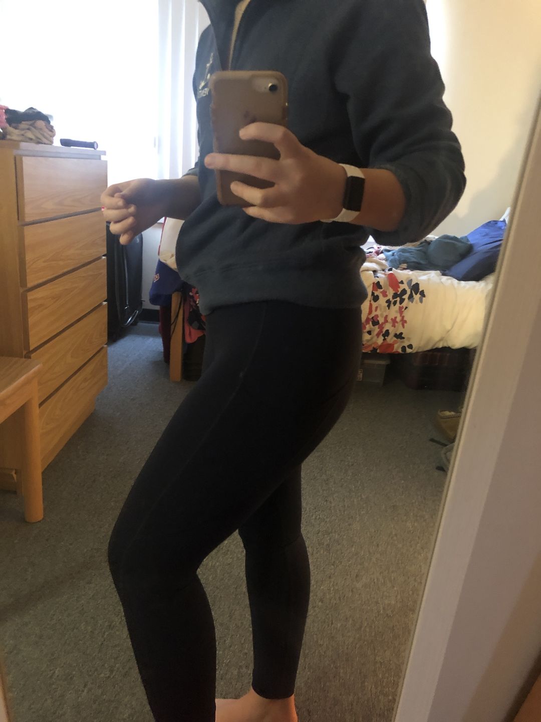 Customer photo review of Focus Exercise Pants - Navy | MT LUXE