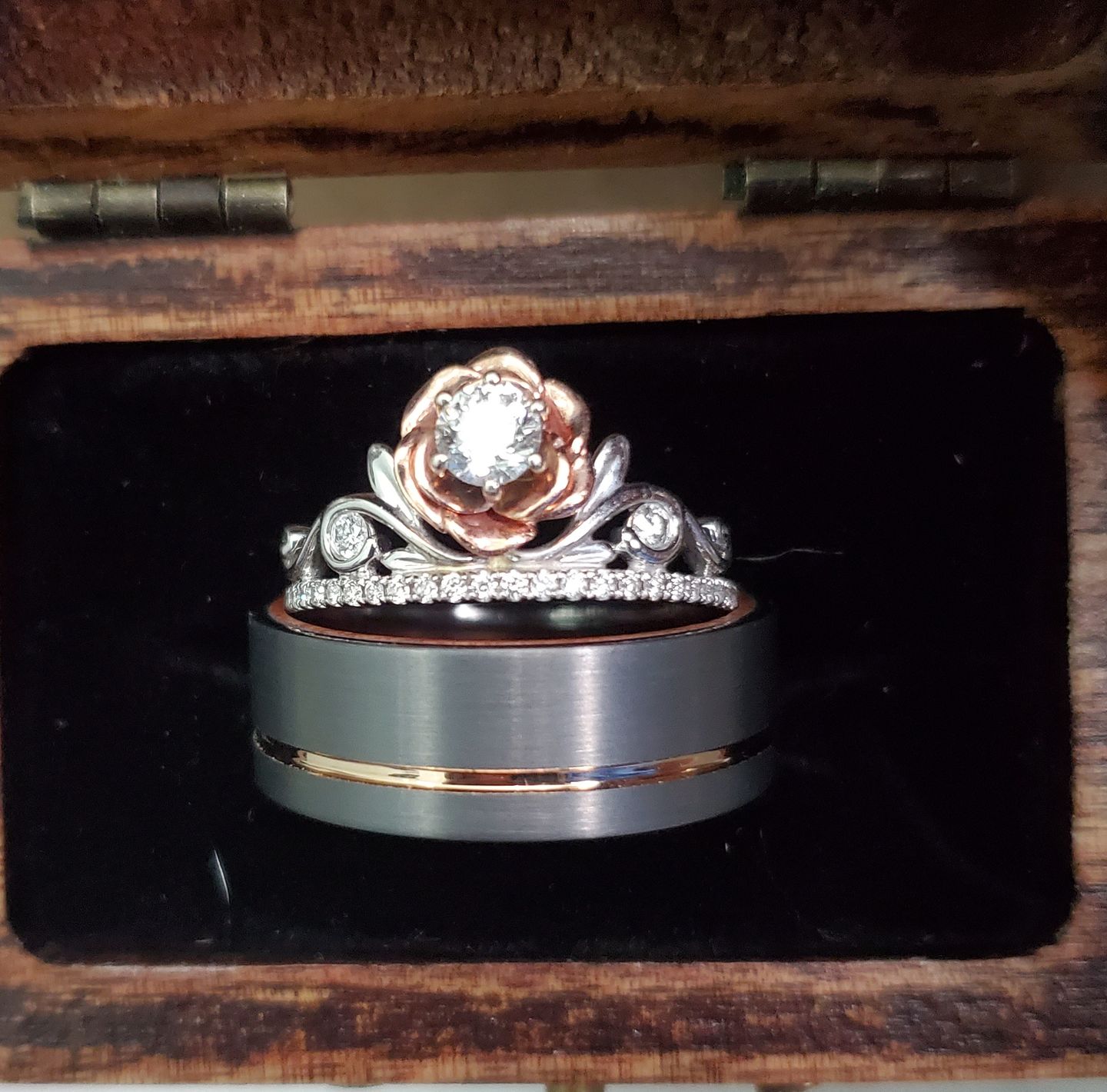 Customer photo review of Ironwood, Tungsten and Rose Gold