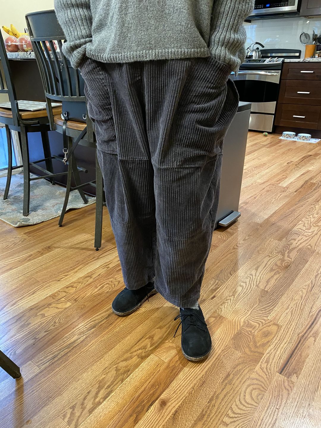 Customer photo review of Plus Size Spring Retro Corduroy Solid Color Pants
