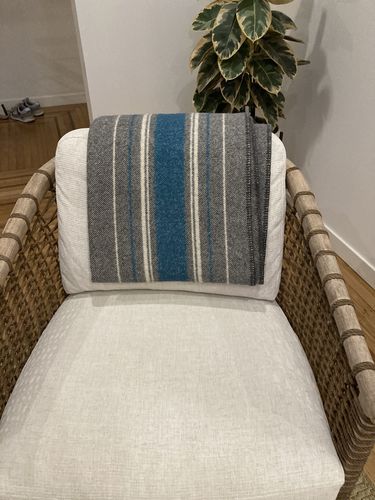 Customer photo review of Renewed Diablo Striped Wool Blanket, Throw (50" x 68")