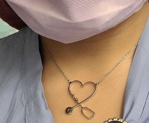 Customer photo review of Personalized Stethoscope Necklace