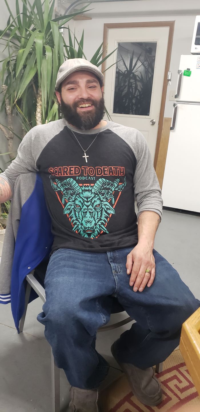 Customer photo review of Demon Knight Baseball Tee