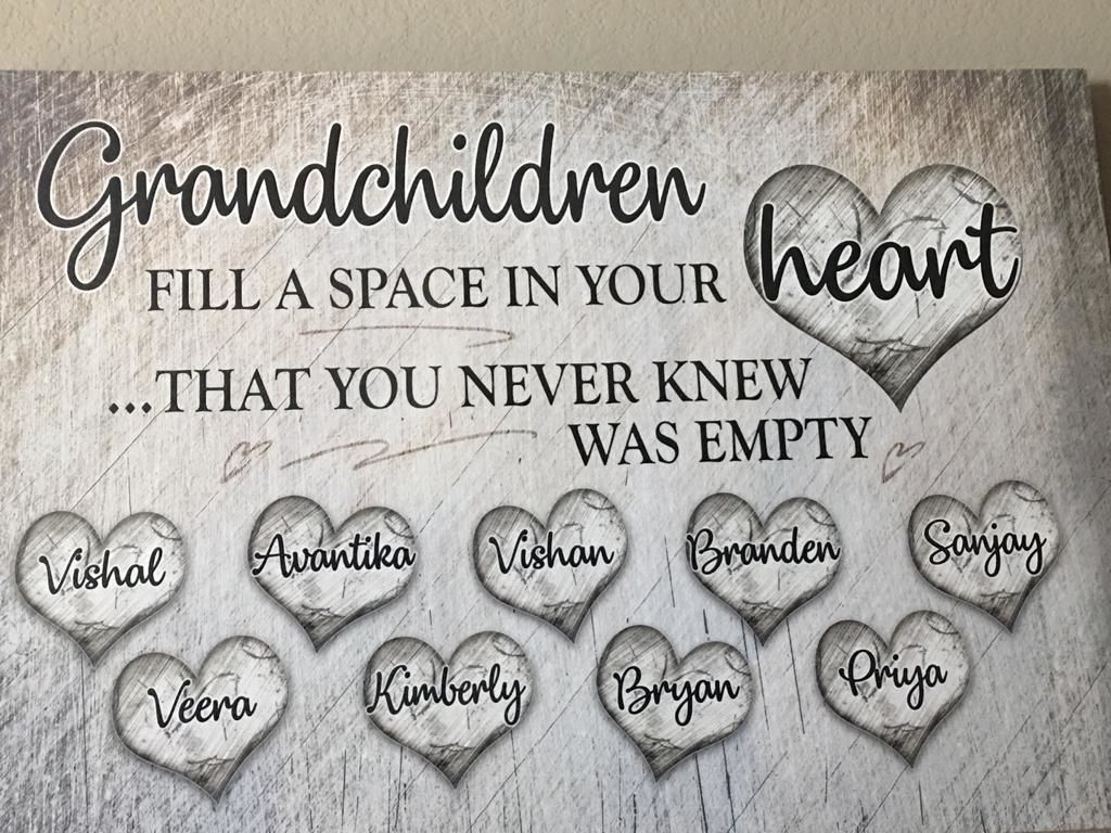 Customer photo review of Personalized "Grandchildren Fill A Space In Your Heart" Premium Canvas