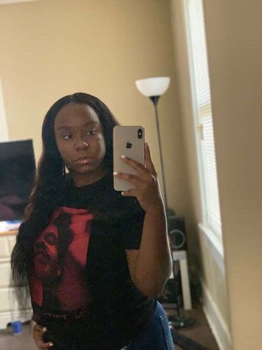 Customer photo review of Full Shine Sew In Hair Weft Bundles 100% Remy Human Hair Jet Black (#1)
