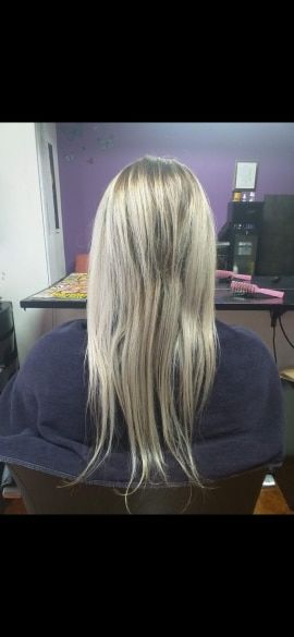 Customer photo review of Full Shine U-Tip (Nail Tip) 100% Brazilian Keratin Human Remy Hair Extensions Solid Color (#60)