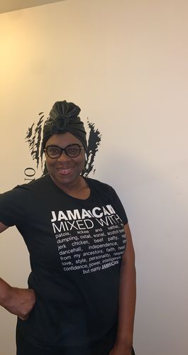 Customer photo review of Jamaican Mixed With "Patois" T-Shirt