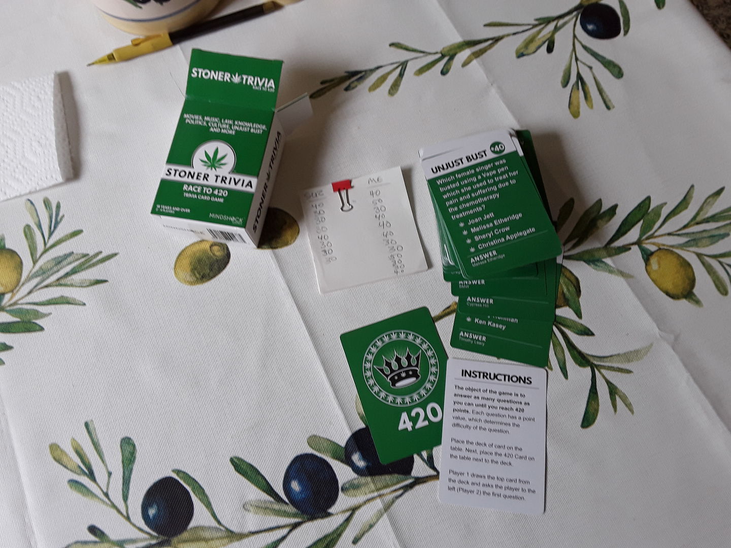 Customer photo review of Stoner Trivia Race to 420 Card Game