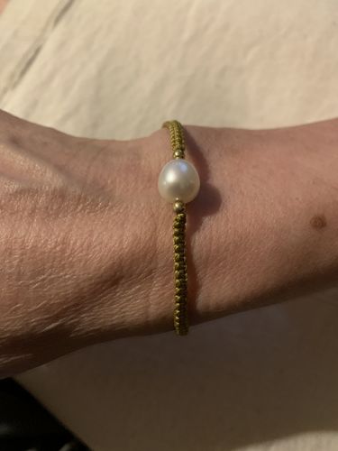 Customer photo review of PEARL ROPE BRACELET - GOLD