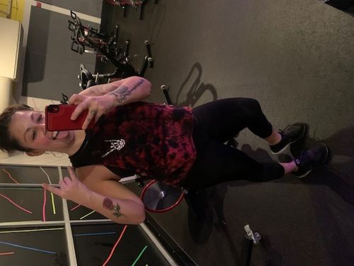 Customer photo review of 201 - Regret Black/Red  Crop Tank Top