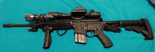 Customer photo review of Sniper ST 4-16x50 Scope Combo includes Red Laser Sight LED Flashlight and Holographic Dot Sight