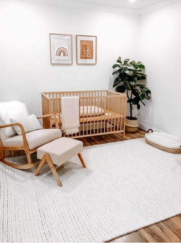 Customer photo review of Fabric Rocking Chair, Mid-Century Glider Rocker with Padded Seat, with Ottoman, Seat Wood Base, Linen Accent Chair for Living Room