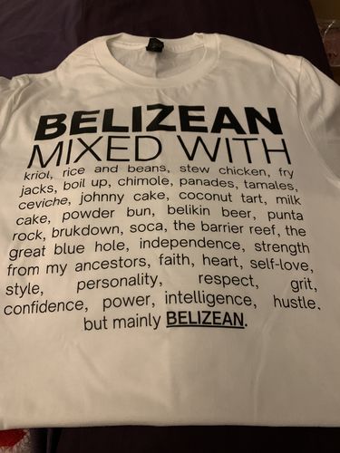 Customer photo review of Belizean Mixed With "Kriol & Boil Up" T-Shirt