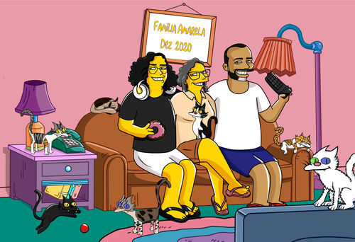 Customer photo review of RETRATO EM ARQUIVO DIGITAL FAMILIA AMARELA - 9 / 11 personagens