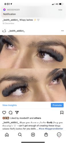 Customer photo review of 0.07 Easy Fan Russian Volume Cashmere Lashes (16 lines)