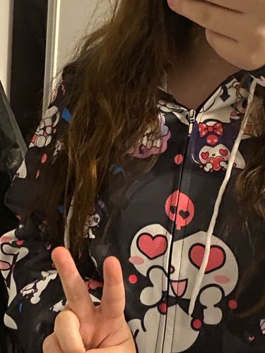 Customer photo review of Harajuku Style Kuromi Zip-up Jacket