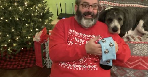 Customer photo review of Custom Dog Socks