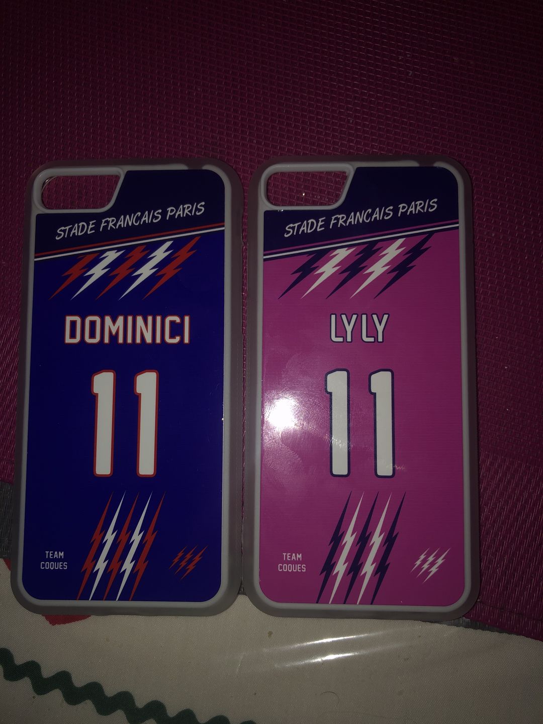 Customer photo review of Coque rugby SF PARIS rose personnalisable - TEAMCOQUES