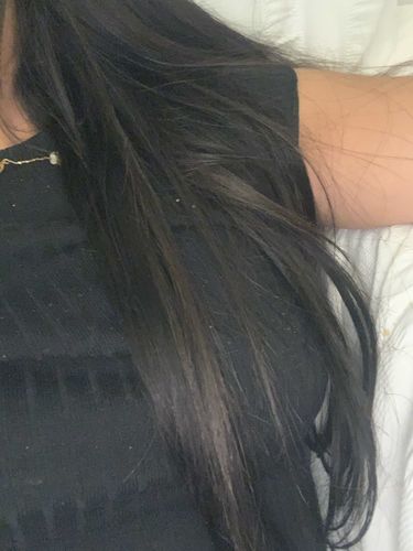Customer photo review of Full Shine Clip in Extensions 100% Remy Human Hair 7 Pieces Jet Black (#1)
