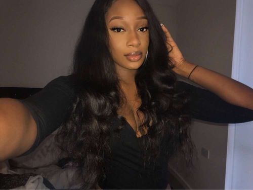 Customer photo review of Full Shine Sew In Hair Weft Bundles 100% Remy Human Hair Jet Black (#1)