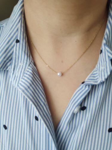 Customer photo review of Grace Delicate Pearl Necklace