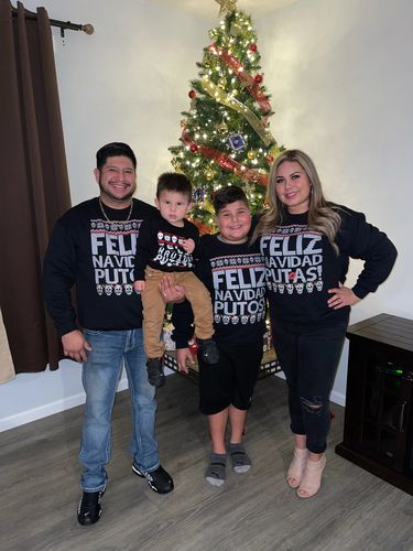 Customer photo review of Feliz Navidad Putos OG Navidad Sweatshirt