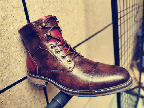 Customer photo review of Genuine Leather Motorcycle Boots