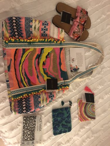 Customer photo review of Daphne Embellished Multi-colored Hand Beaded Tote