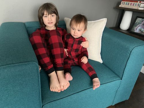 Customer photo review of Buffalo Plaid Bamboo Sleeper