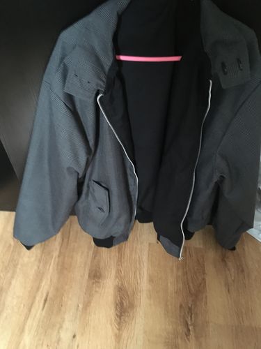 Customer photo review of Mens Check Harrington Jacket - Dark Grey Check