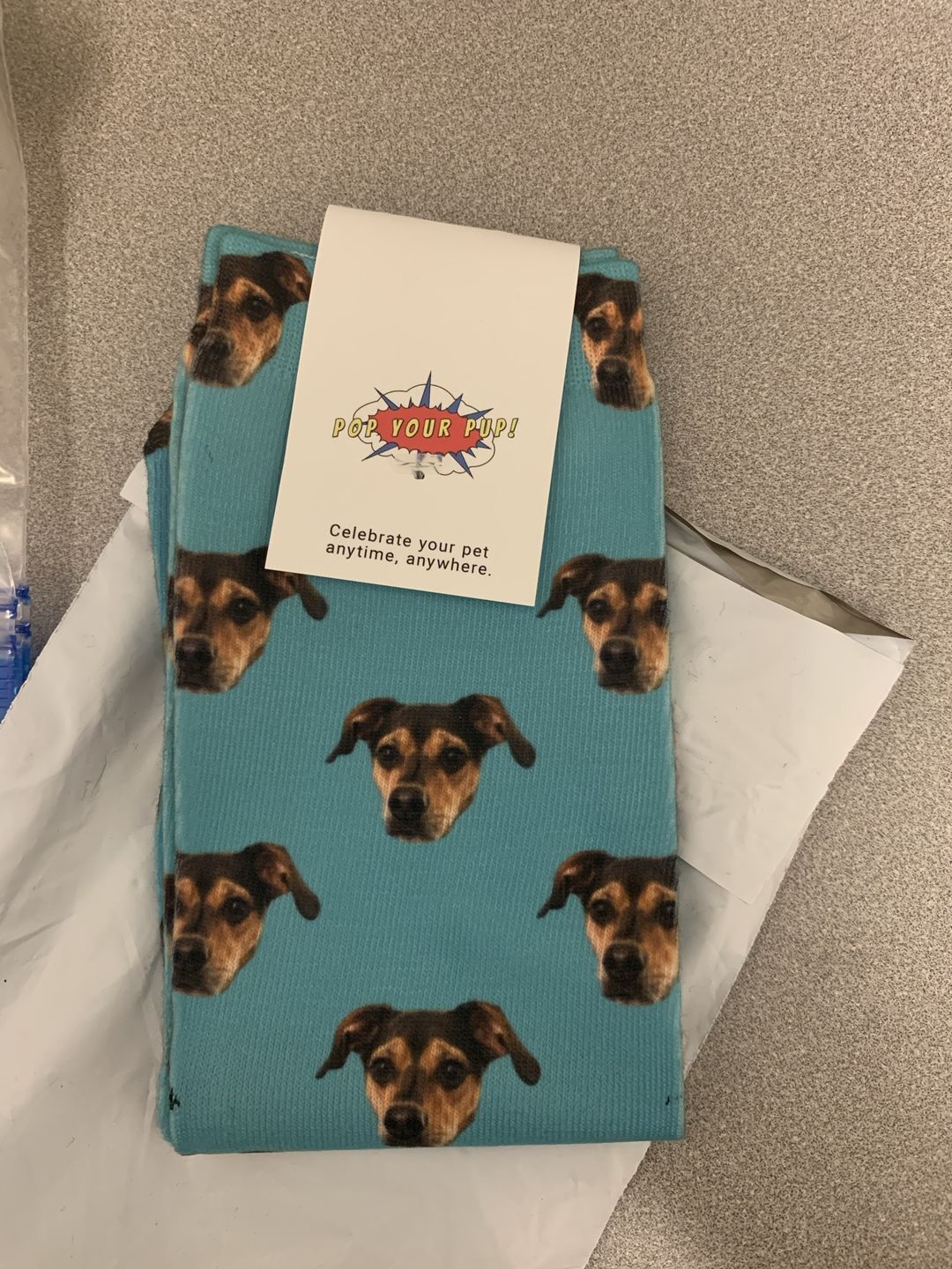 Customer photo review of Custom Pet Art Socks