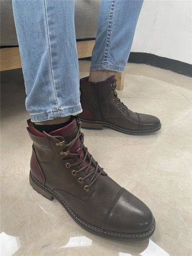 Customer photo review of Genuine Leather Motorcycle Boots