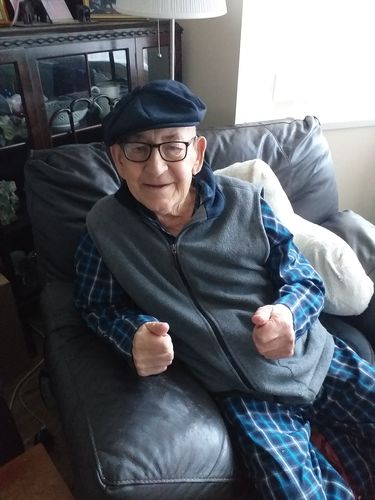 Customer photo review of Adult Baker Boy Cap - Navy