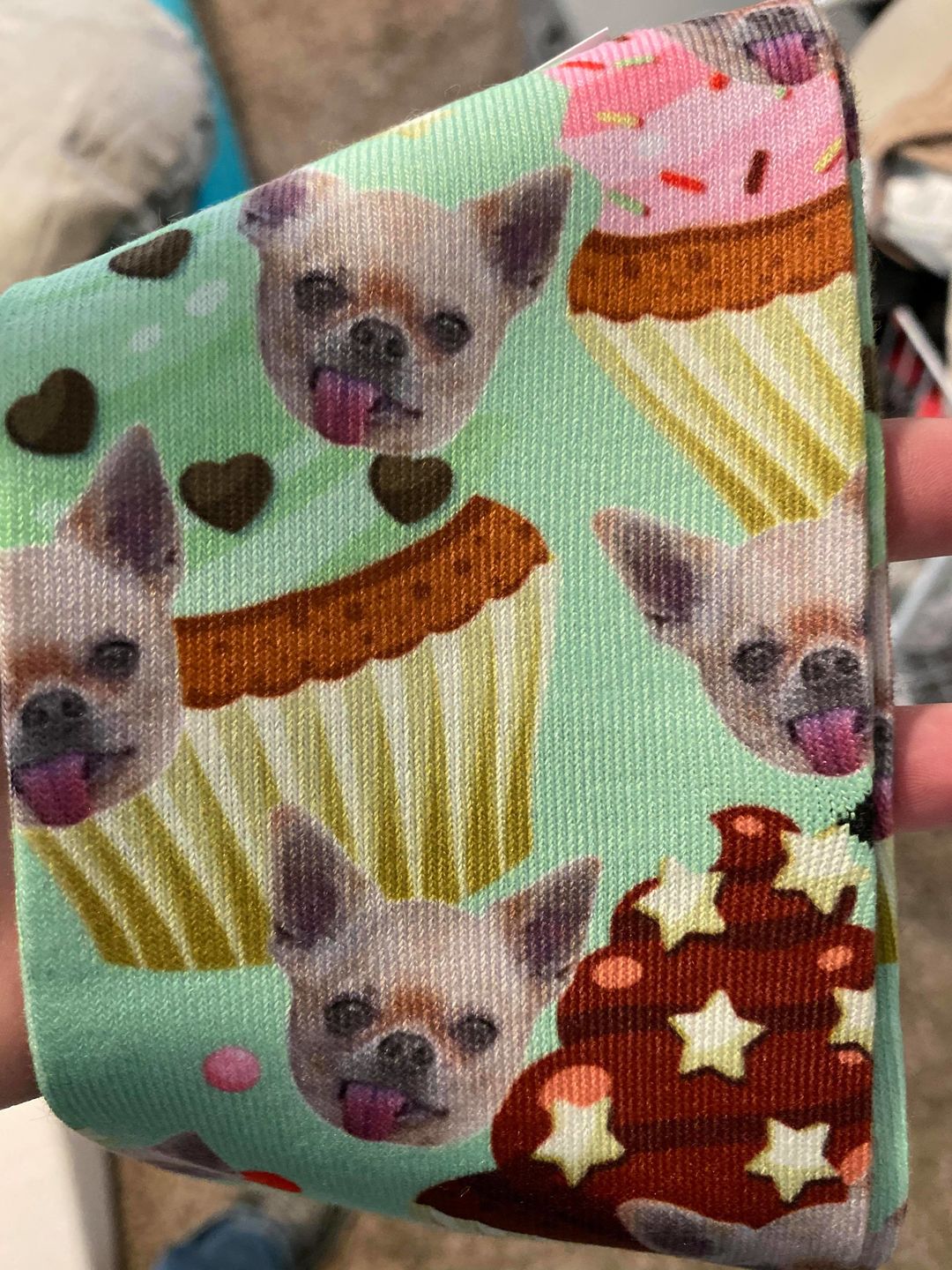 Customer photo review of Custom Pet Art Socks