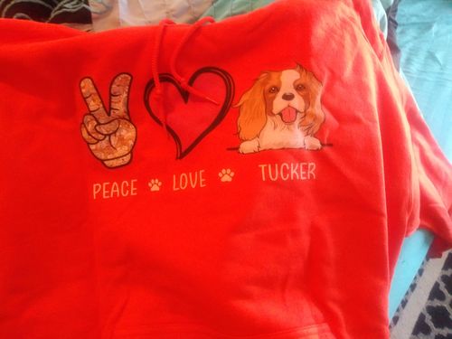 Customer photo review of Peace Love Dog - Personalized Custom Hoodie