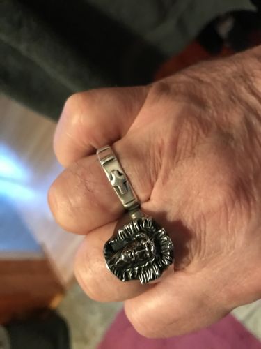 Customer photo review of HAND CARVED JESUS RING