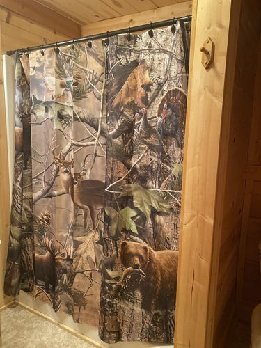 Customer photo review of Realtree Wildlife Deer Animal Camo Shower Curtain Hunting Bathroom Decor