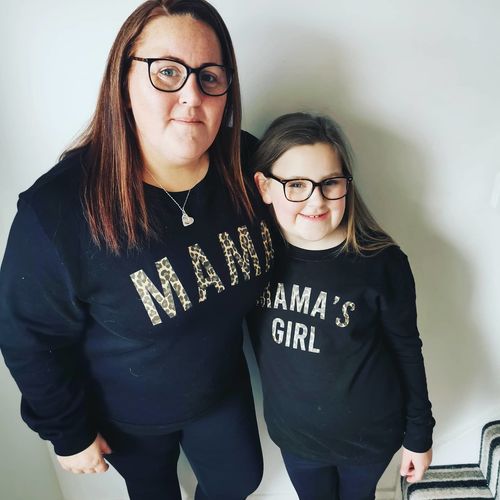 Customer photo review of Mama & Mama's Girl Leopard Sweatshirts (MRK X)