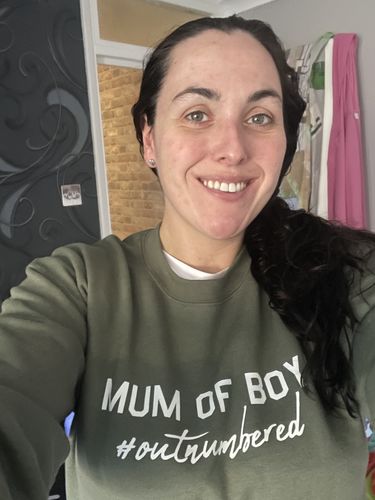 Customer photo review of Mum of Boys Hashtag Outnumbered Sweatshirt (MRK X)