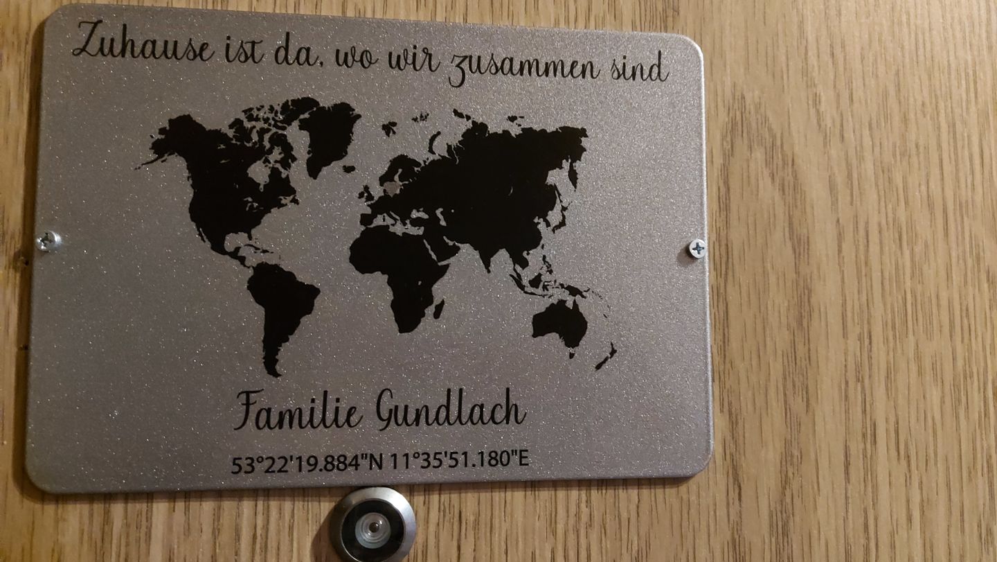 Customer photo review of Geschenk Weltkarte mit Koordinaten - personalisiert
