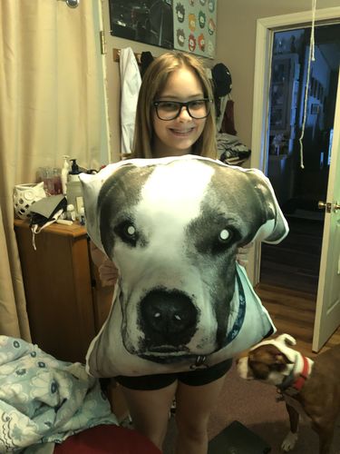 Customer photo review of Create A Custom Dog Pillow