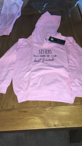 Customer photo review of Sisters Best Friend Pink Hoodies (MRK X)