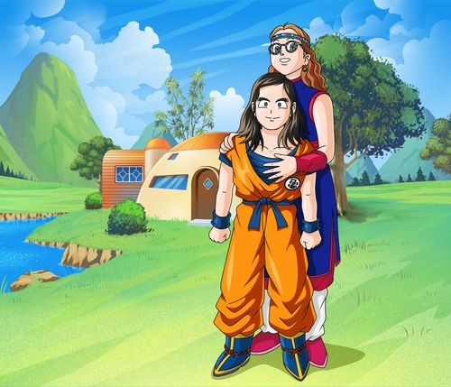 Customer photo review of Caricature cartoon dessinée à la main: En mode manga