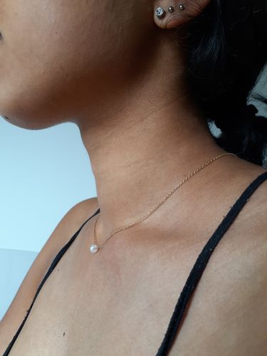 Customer photo review of Grace Delicate Pearl Necklace