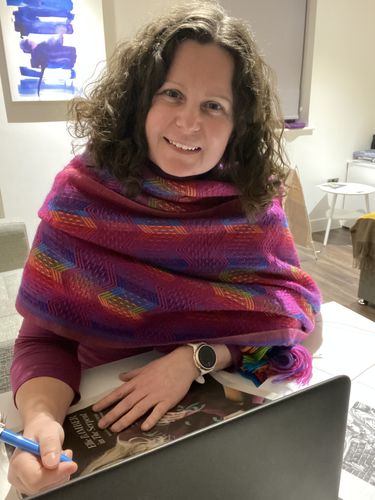 Customer photo review of Alpaca Shawl / Blanket - Pink