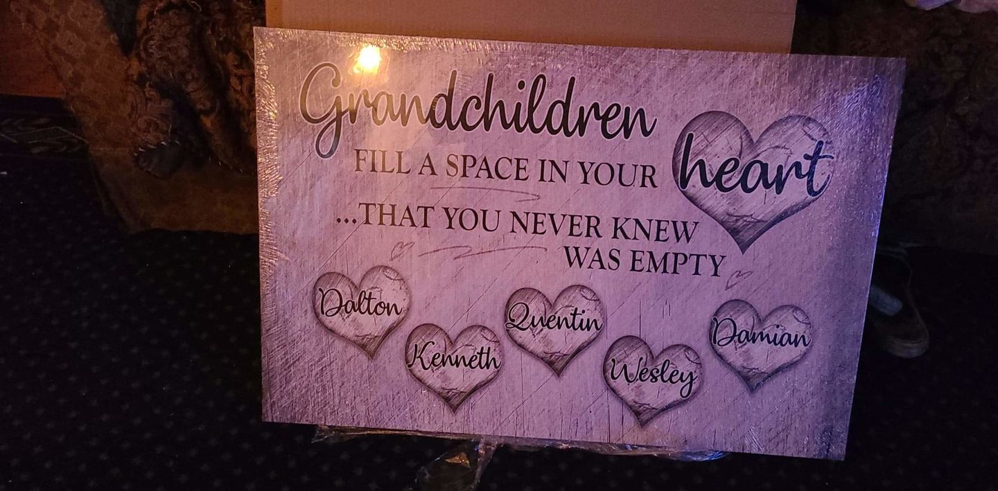 Customer photo review of Personalized "Grandchildren Fill A Space In Your Heart" Premium Canvas