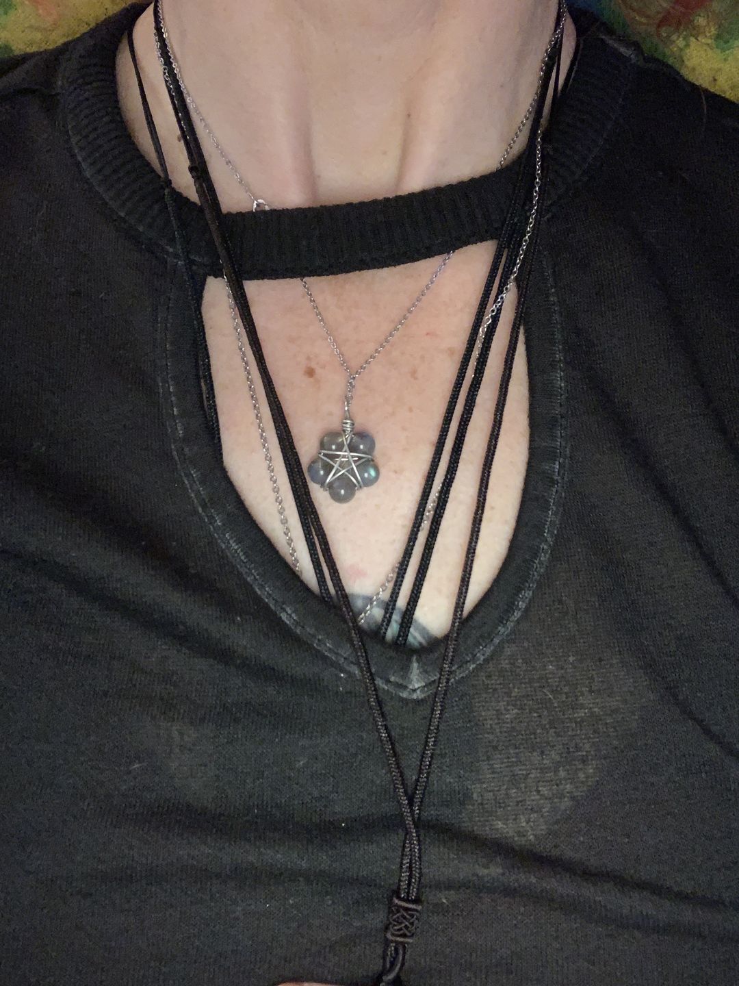 Customer photo review of Crystal Pentagram Necklace – Your Shield in Unsteady Times